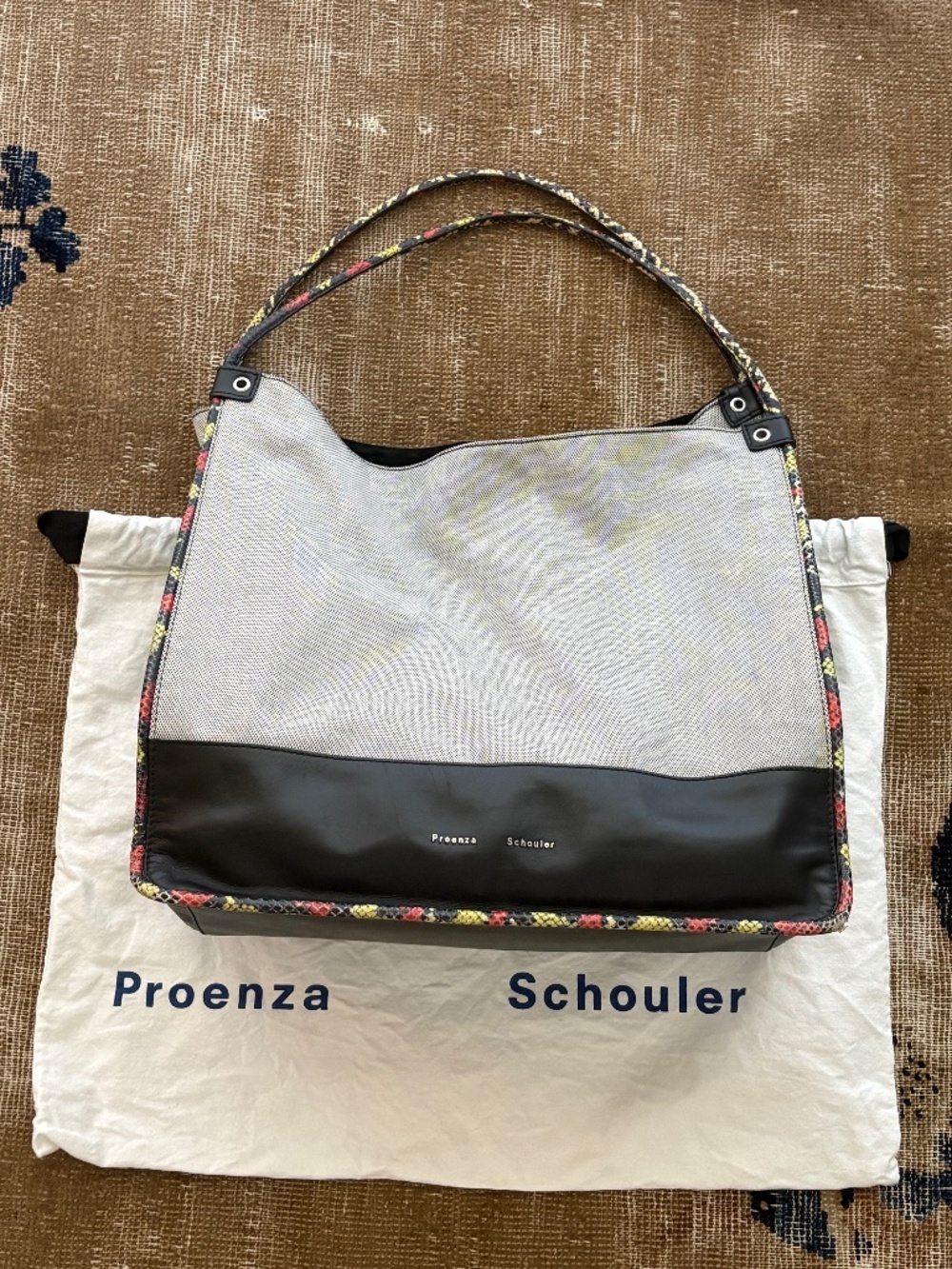 👜 Proenza Schouler Large Tote Bag / Python Trim Made in Italy
